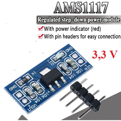 Modul Voltage Regulator DC DC AMS1117 3,3V 1A STEP DOWN Power Supply