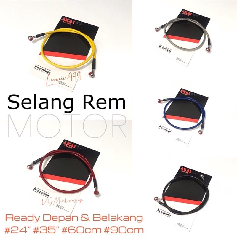 ( AKAI ) selang rem motor depan dan belakang ukurang 90cm/35inc 60cm/24inch selang rem akai  premium bisa untuk semua motor