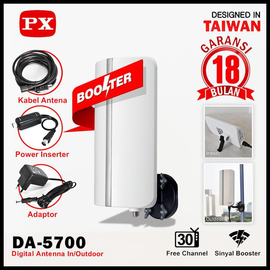 Antena TV LED Digital PX DA 5700 Outdoor - Antena TV LCD Indoor DVB-T2 & Booster TV