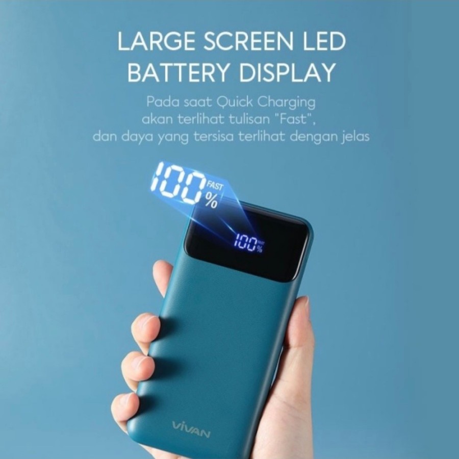 Power Bank Quick Charge 10000mAh 20W LED Display - Vivan VPBX10