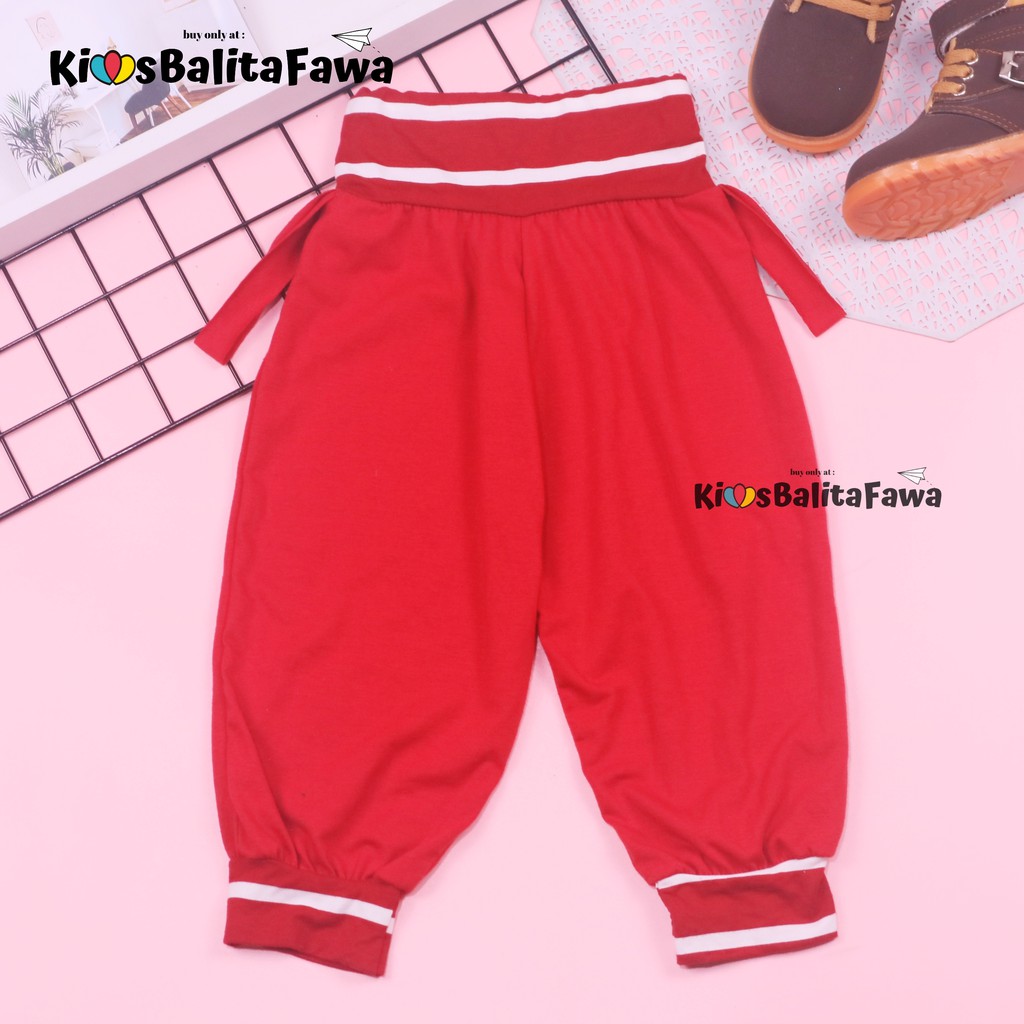 Aladin Salur Uk.5-6 Tahun / Celana Panjang Anak Perempuan Pants Bahan Kaos Salur Murah Adem