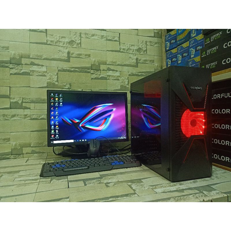 pc gaming core i5 ram 8 gb vga 2 gb LED 19 inch siap pakai