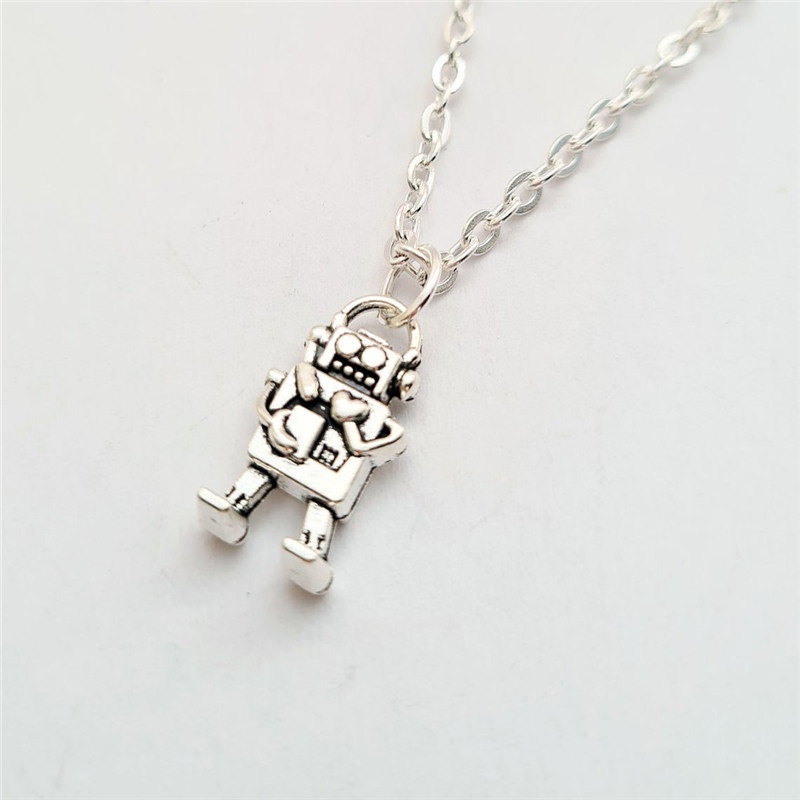 Kalung Liontin Robot Mini Gaya Retro Hip Hop Untuk Unisex