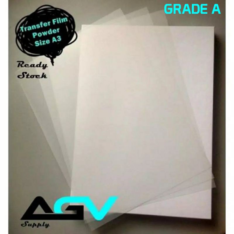 

GRADE A TRANSFER FILM UKURAN A3 UNTUK TINTA POWDER DTF