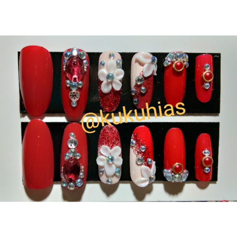 

KukuHias Wedding handmade full dekorasi warna merah isi 10-12pcs free lem