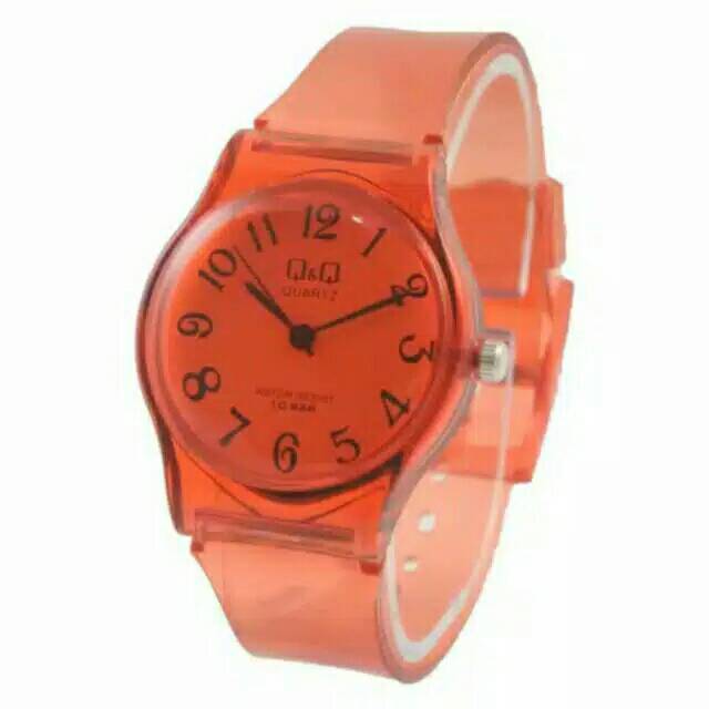 Jam Tangan Anak Wanita Analog Q&amp;Q Jelly Transparan Rubber