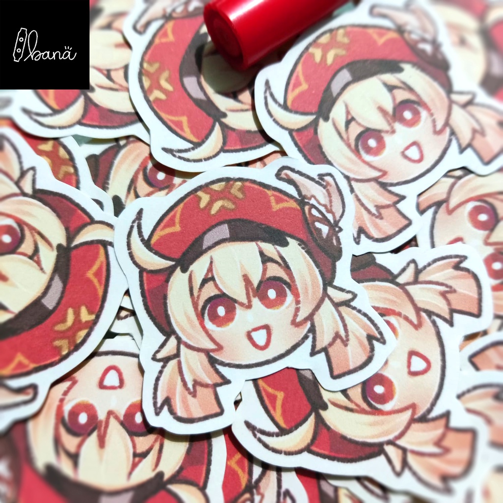 

(isi 4 biji) Stiker KLEE Genshin Impact Non-Waterproof Stiker Mini | BANA