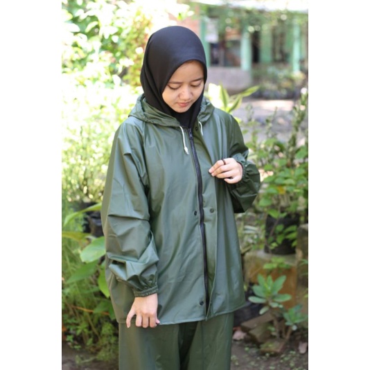 RainCoat,Jas Hujan Mantel Setelan Jaket Celana Pria wanita Tebal Elastis Antiair Murah