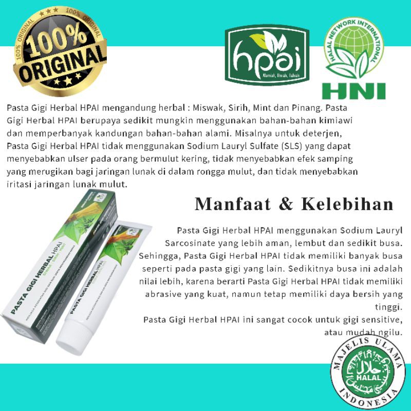 pasta gigi herbal HPAI/odol herbal/pasta gigi herbal/pemutih gigi/ pembersih krang gigi