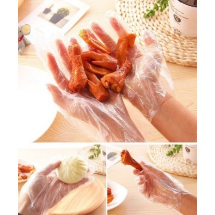 Azgalery Sarung Tangan Plastik Sekali Pakai Transparan Steril Disposable Gloves COD RT-72-STP