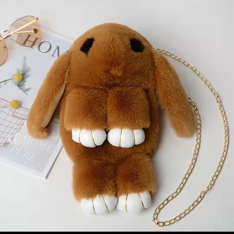 Tas Ransel Bulu Halus Wanita BESTIE RABBIT Tas Lucu Bulu Lembut Tas Perempuan Baby Bunny Beauty Bisa COD-Coklat Kelinci 🐰🍫