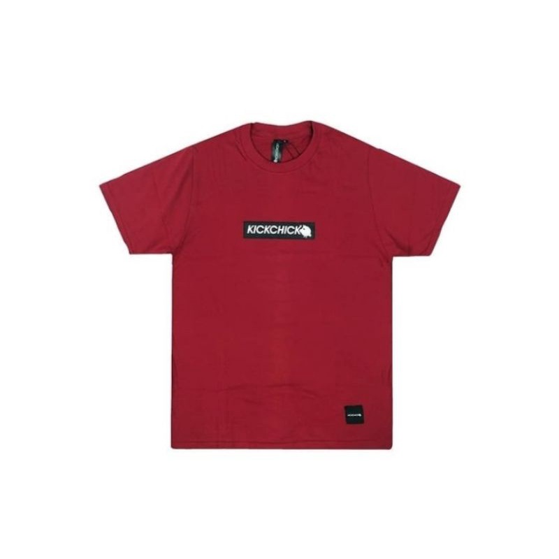 TSHIRT KAOS KICKCHICK SS LOGO SERIES MAROON TSHIRT DISTRO UNISEX COWOK DAN CEWEK TEES KEREN SIMPEL K