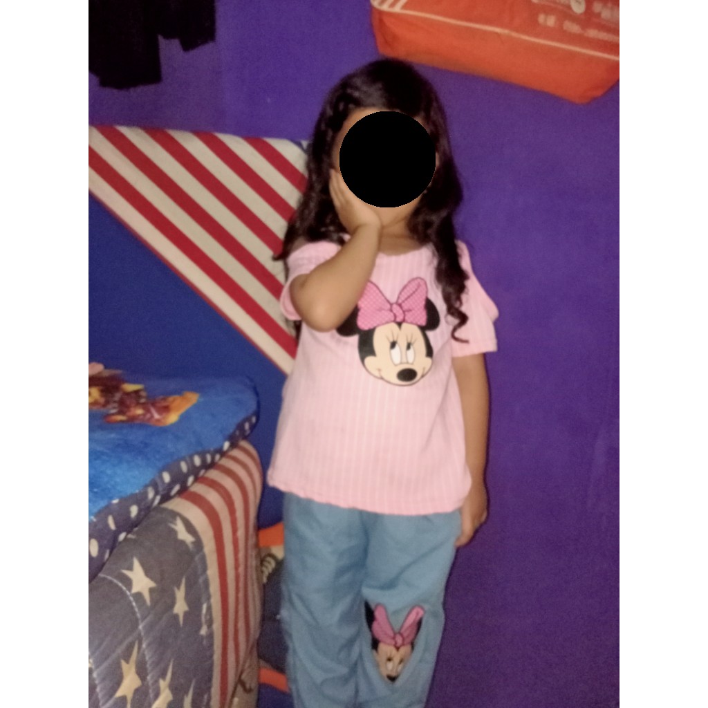 VISION ONLINE-SETELAN ANAK PEREMPUAN STRIPY MINNIE PINKY 1 2 3 4 THN MURAH KEKINIAN/ SABRINA CEWEK