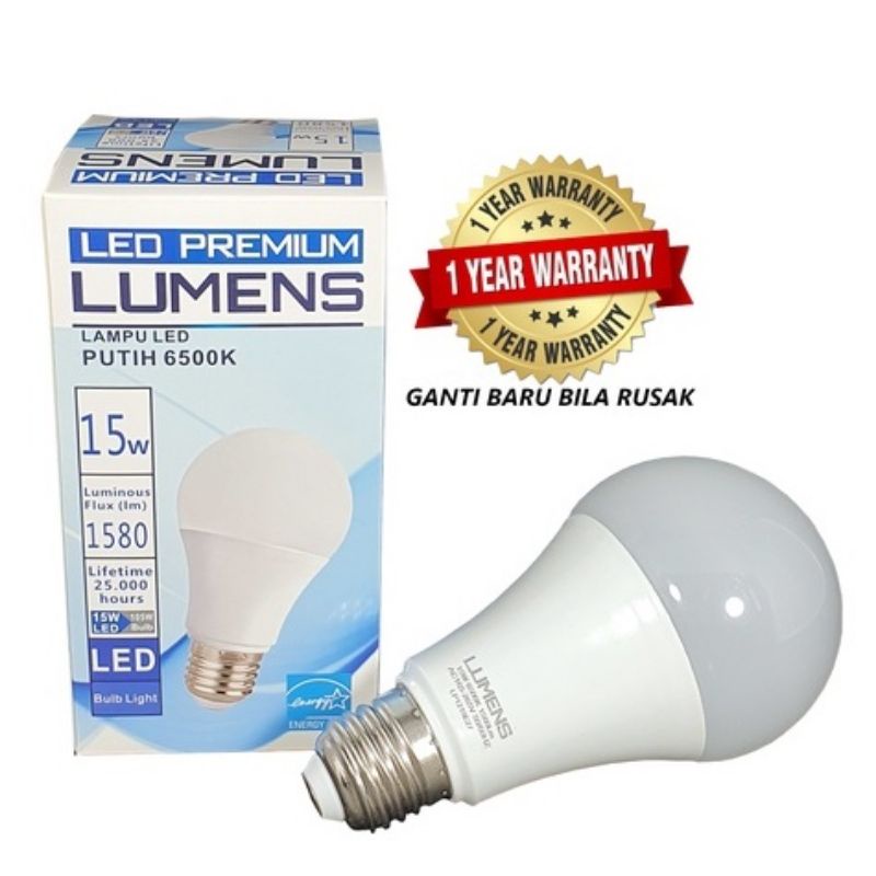 Lampu LED LUMENS 15w 15 watt 15watt PUTIH atau KUNING TERANG MURAH, 110++