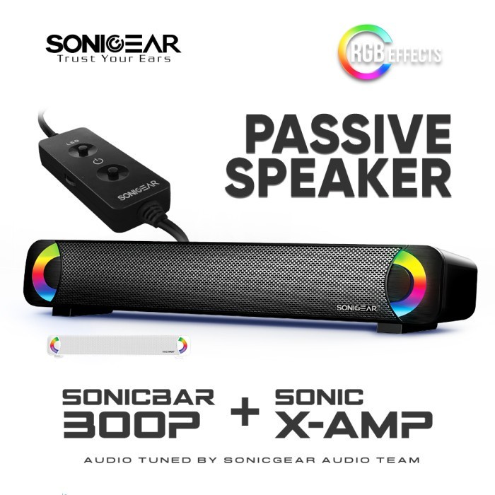 Speaker SonicGear Sonicbar 300P Powerful SoundBar with Light Effect - Putih, NO BLUETOOTH