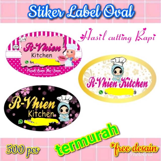 paket 560 stiker label bentuk oval potongan rapi shopee indonesia lihat