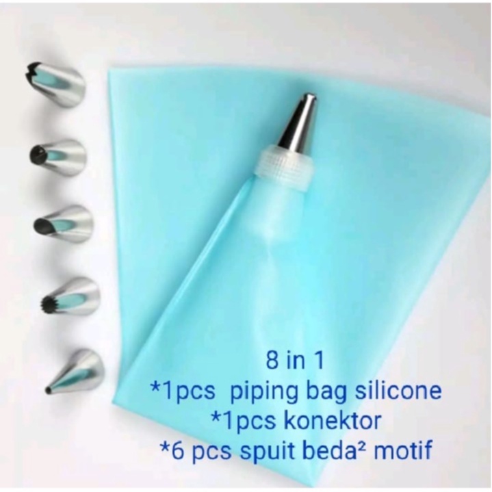 Spuit Set 8 in 1/Piping bag silikon Cake Decorator icing