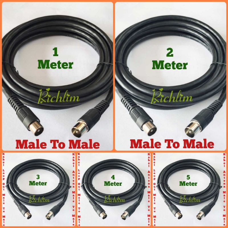 Kabel Antena TV Loop Out Set Top Box Male To Male Kabel Paralel antena boster TV