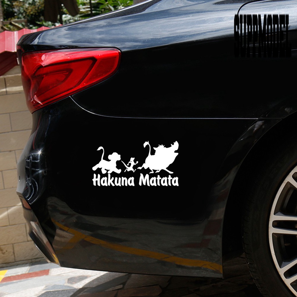 Stiker Vinyl Motif Hakuna Matata Tahan Air Untuk Mobil