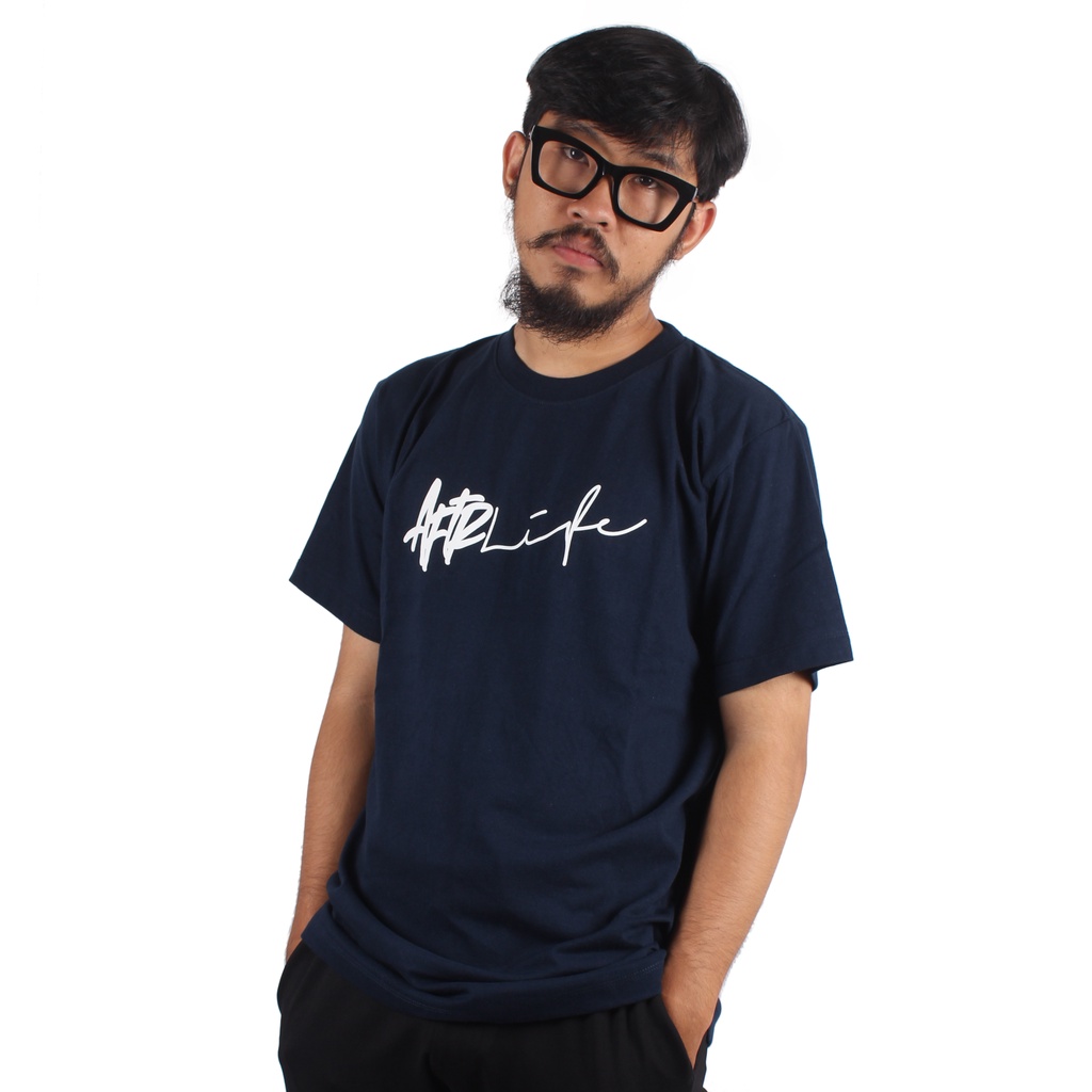 AFTERLIFE - Tshirt Unterschrift Navy | 21047F