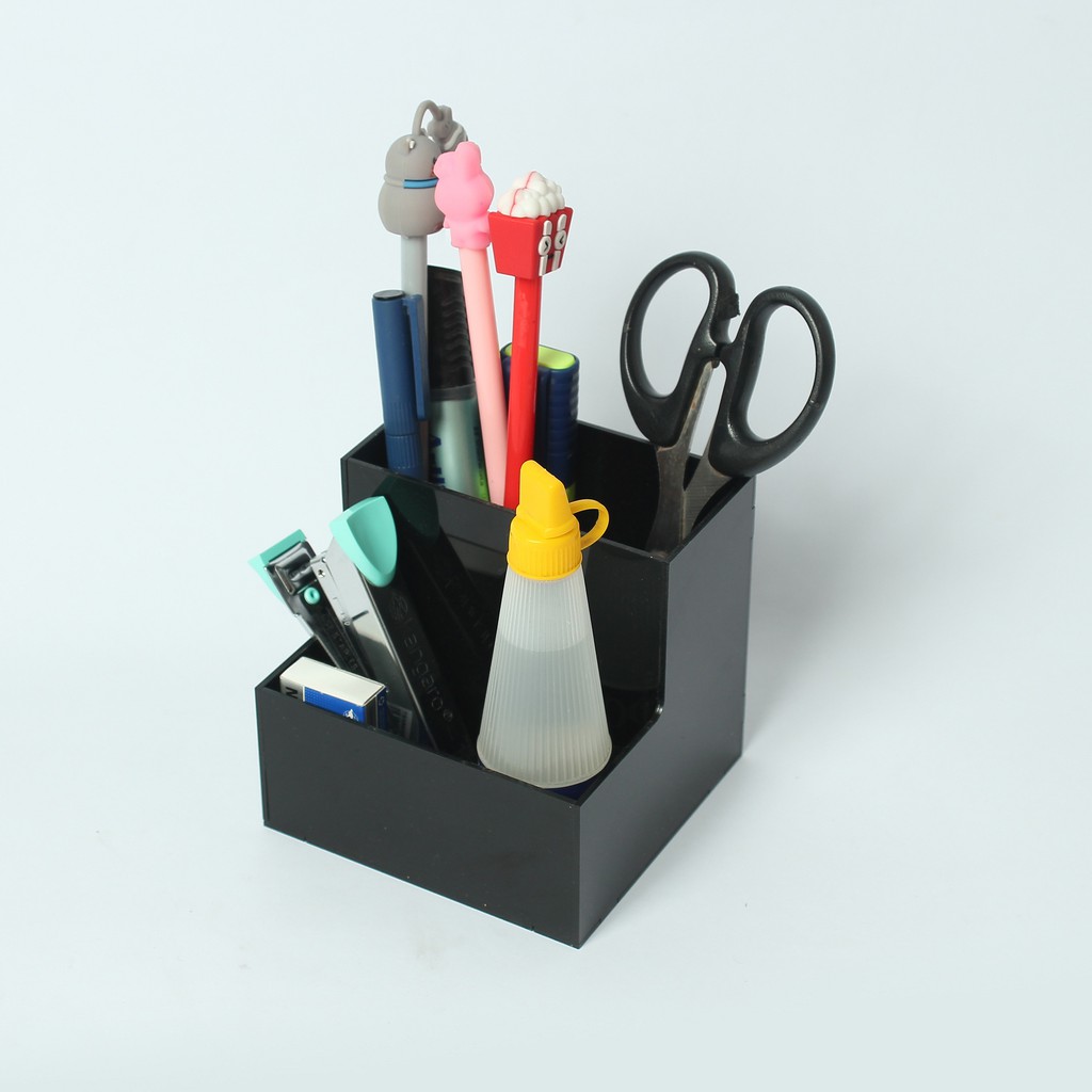 

Rak Pensil Murah/ Kotak Pensil Akrilik/ Tempat Alat Tulis dan Kantor/ Kotak Organizer - HITAM