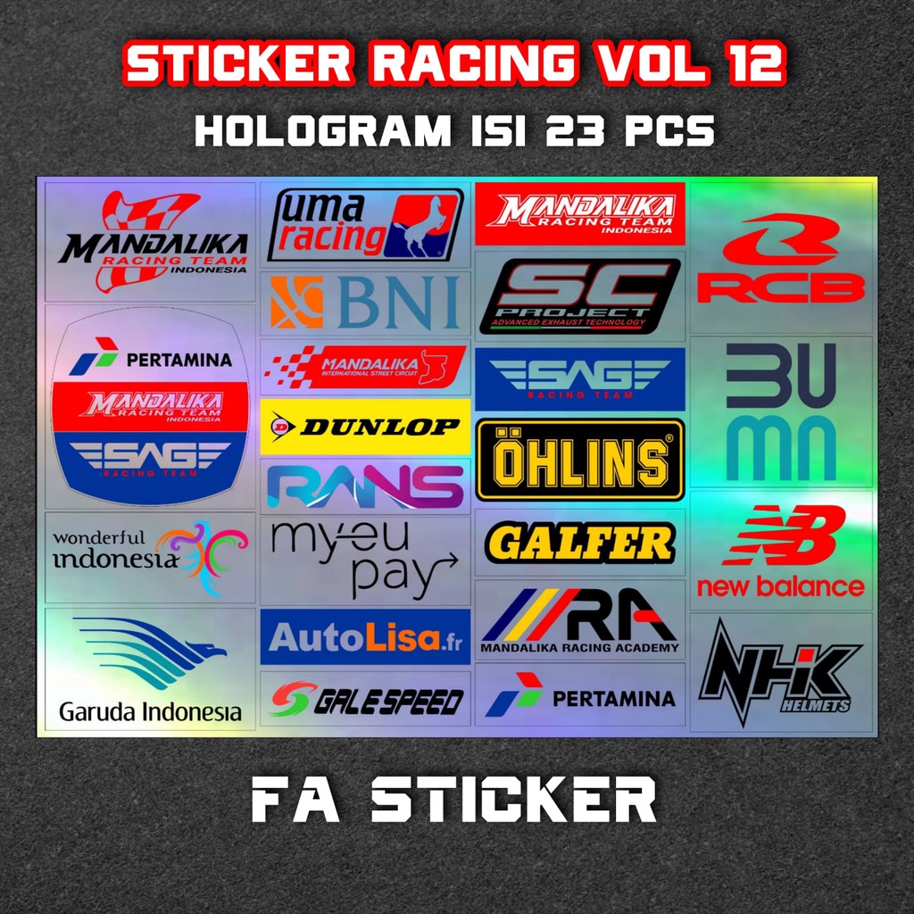 Stiker Racing Pack Sticker Racing Hologram Stiker Sponsor Stiker Helm Stiker Motor Sticker Motor Stiker Cuting Sticker Cutting Satuan Stiker Aesthetic Motor