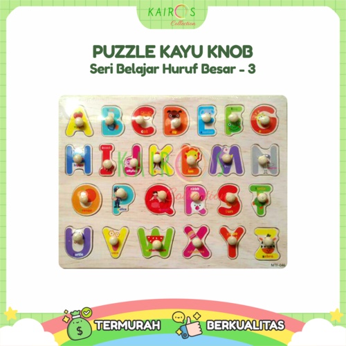 Puzzle Anak Kayu Knob Belajar Huruf Besar