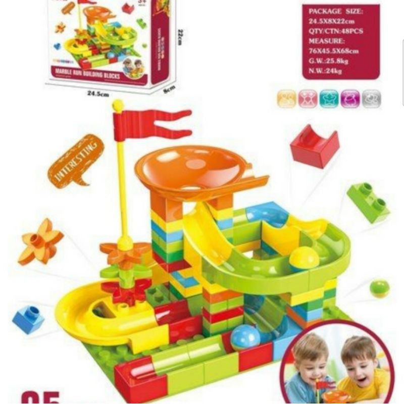 Mainan edukasi Marble run building blocks 95 pcs