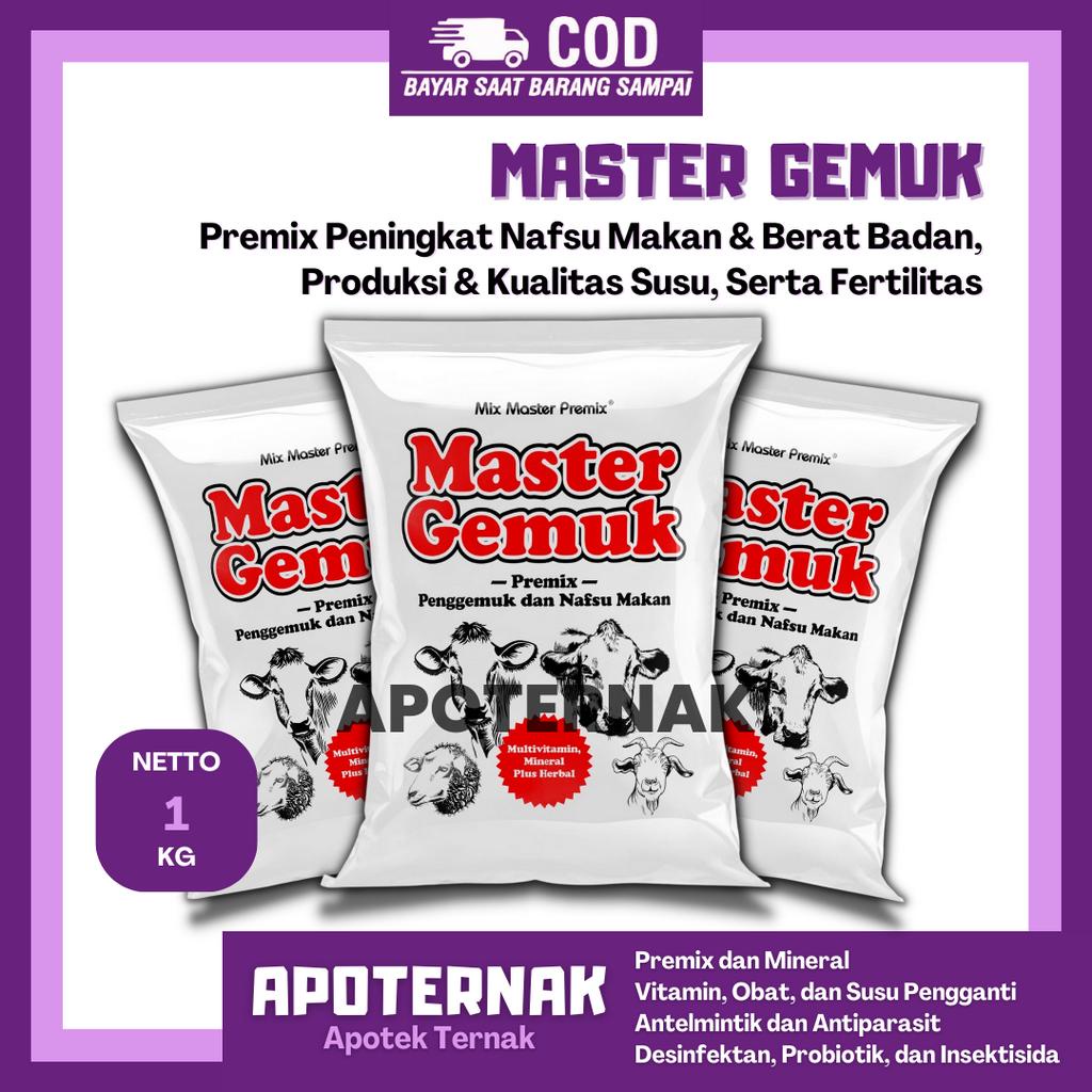 MASTER GEMUK 1 KG | Premix Penggemuk &amp; Peningkat Produksi Susu Ternak Sapi Kambing Domba | Apoternak