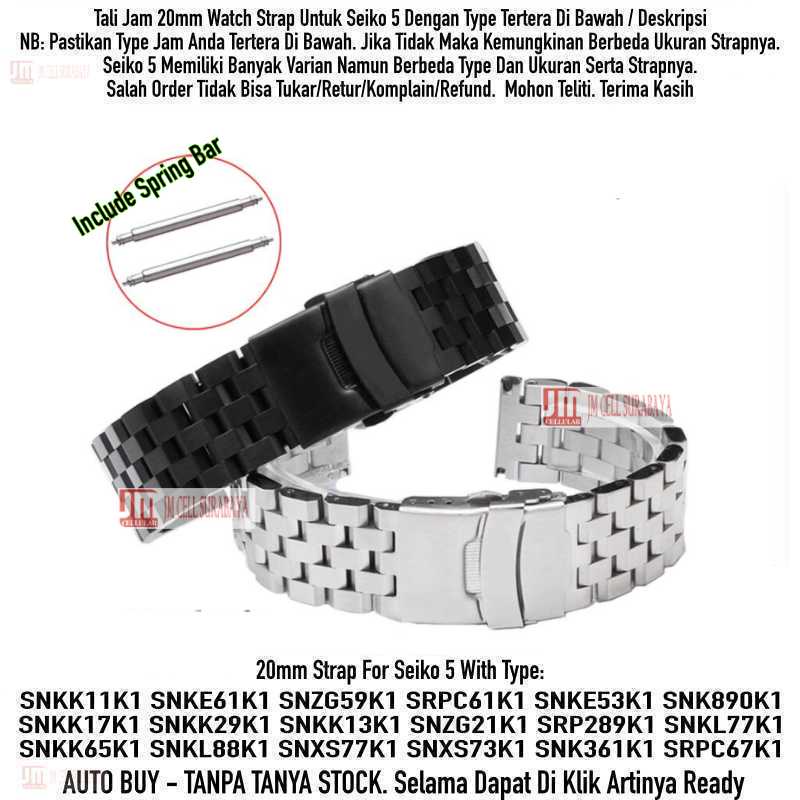 Engineer II Tali Jam 20mm Watch Strap Seiko 5 - Super Metal Stainless Steel