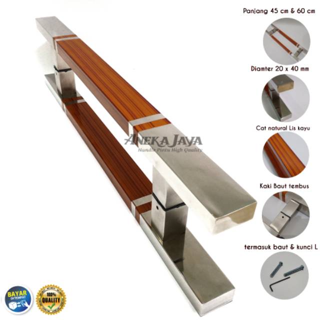 Handle Pintu rumah 45 cm &amp;  60 cm baut tembus / Tarikan Pintu rumah / Pegangan Pintu rumah minimalis