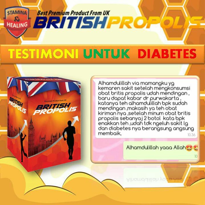 BRITISH PROPOLIS PAKET 3 BOTOL FAMILLY /OBAT HERBAL DIABETES ASAMURAT KOLESTEROL BY IPPHO SANTOSA