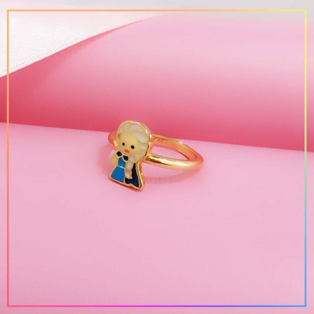 Cincin xuping cincin anak frozen blue lapis emas gold F116