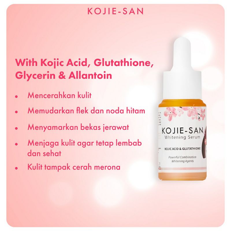 KOJIE SAN SERUM 𝗪𝗛𝗜𝗧𝗘𝗡𝗜𝗡𝗚 KOJIC ACID &amp; GLUTATHIONE 25ML [𝗕𝗣𝗢𝗠]