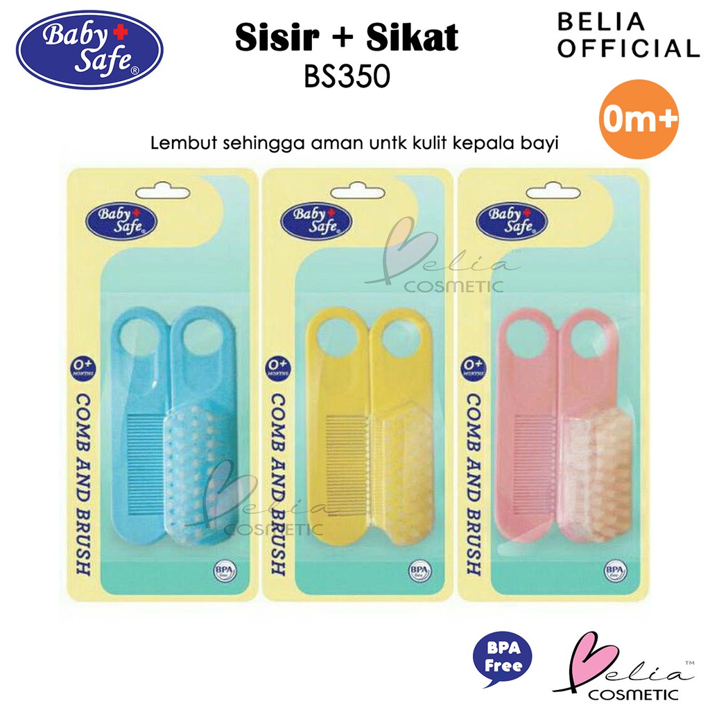 ❤ BELIA ❤ &quot;BABY SAFE BD 195 Comb and Brush Set&quot;  | Sisir dan sikat kecil bayi anak | Pemotong Kuku Set RKM104&quot;