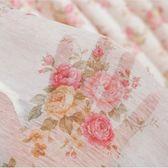 Vitrase Gorden/Tirai/pink/Bunga Bunga