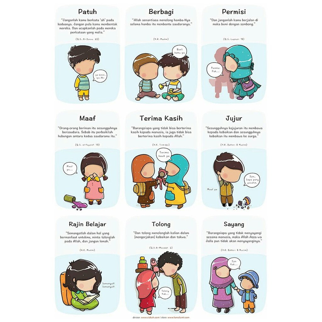 Poster Akhlaq Anak Muslim Poster LumaLumi