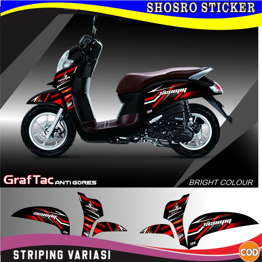 VARIASI RACING STICKER VARIASI STRIPING SCOOPY VARIASI MOTOR SCOOPY FI NEW 2016-2019