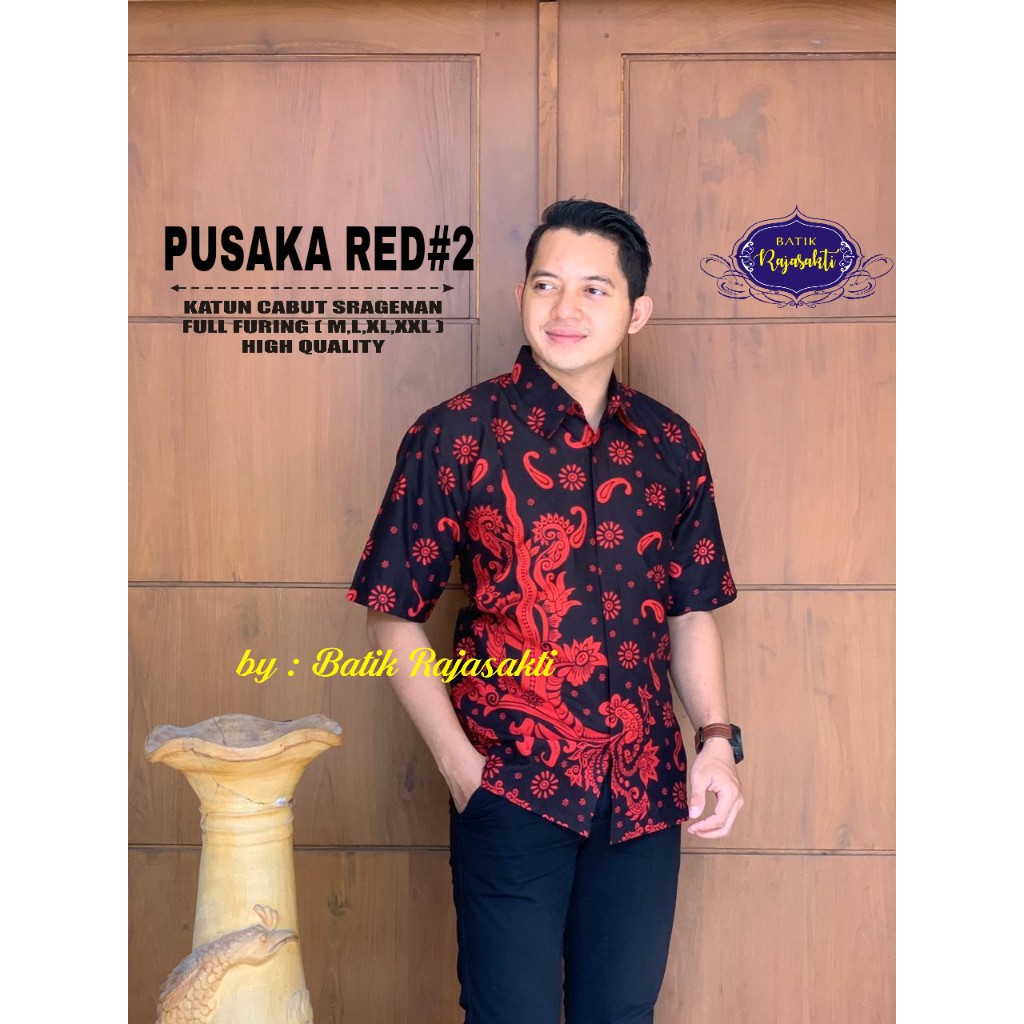 KERIS PUTIH RAJASAKTI KEMEJA BATIK SOLO PRIA LENGAN PENDEK LAPIS FURING ATASAN BATIK PREMIUM MODERN KATUN HALUS BAHUWIRYA  BANAMITRA BANAMITRA PUTIH BANGSAWAN BAYU PUTRA BERLIAN BIRU BHARATAYUDA BIMASENA BIRENDRA BIRU INDAH BRAHMAKERTA BRAHMAKERTA MERAH