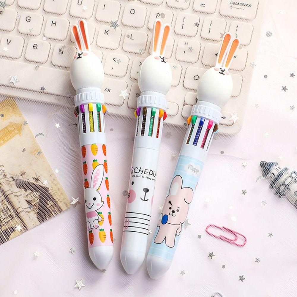 Pulpen Bolpoin Nanas Lucu Set Alat Tulis Isi Ulang Warna Warni Press Gel Pulpen