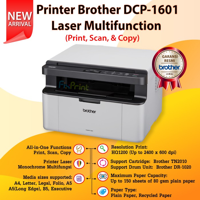 Printer Brother Laser Print Scan Copy dcp1601 dcp-1601 DCP1601 DCP 1601 Laserjet Garansi Resmi