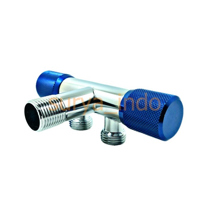 KERAN AIR CABANG 1/2&quot; STOP KRAN TOILET SHOWER STOPKRAN DOUBLE CABANG 2