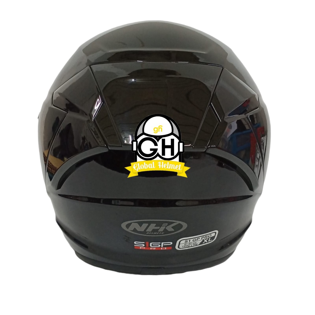 NHK S1 GP PRO SOLID BLACK HALF FACE DOUBLE VISOR WARNA POLOS DD-RING