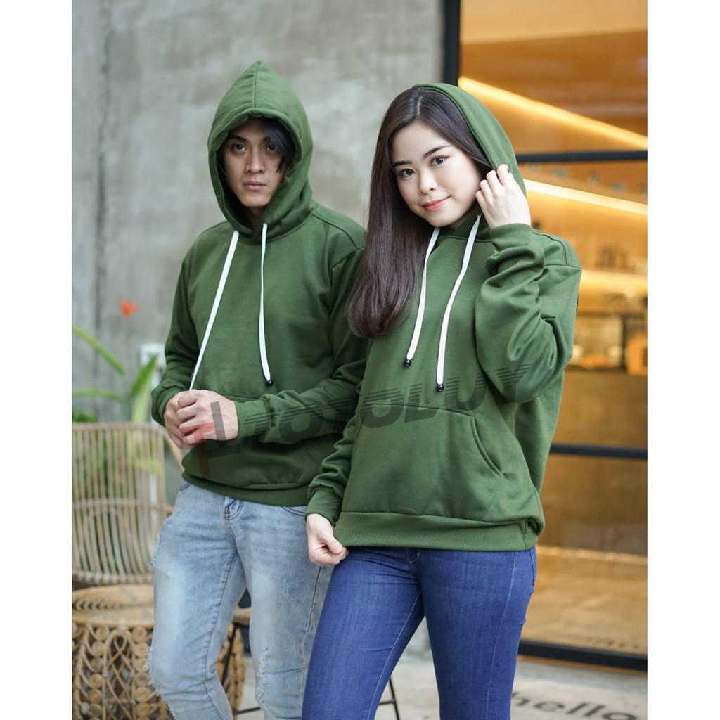 MUKZHOP - COUPLE SWEATER / HOODIE BASIC / TOTOLUY / HIJAU ARMY