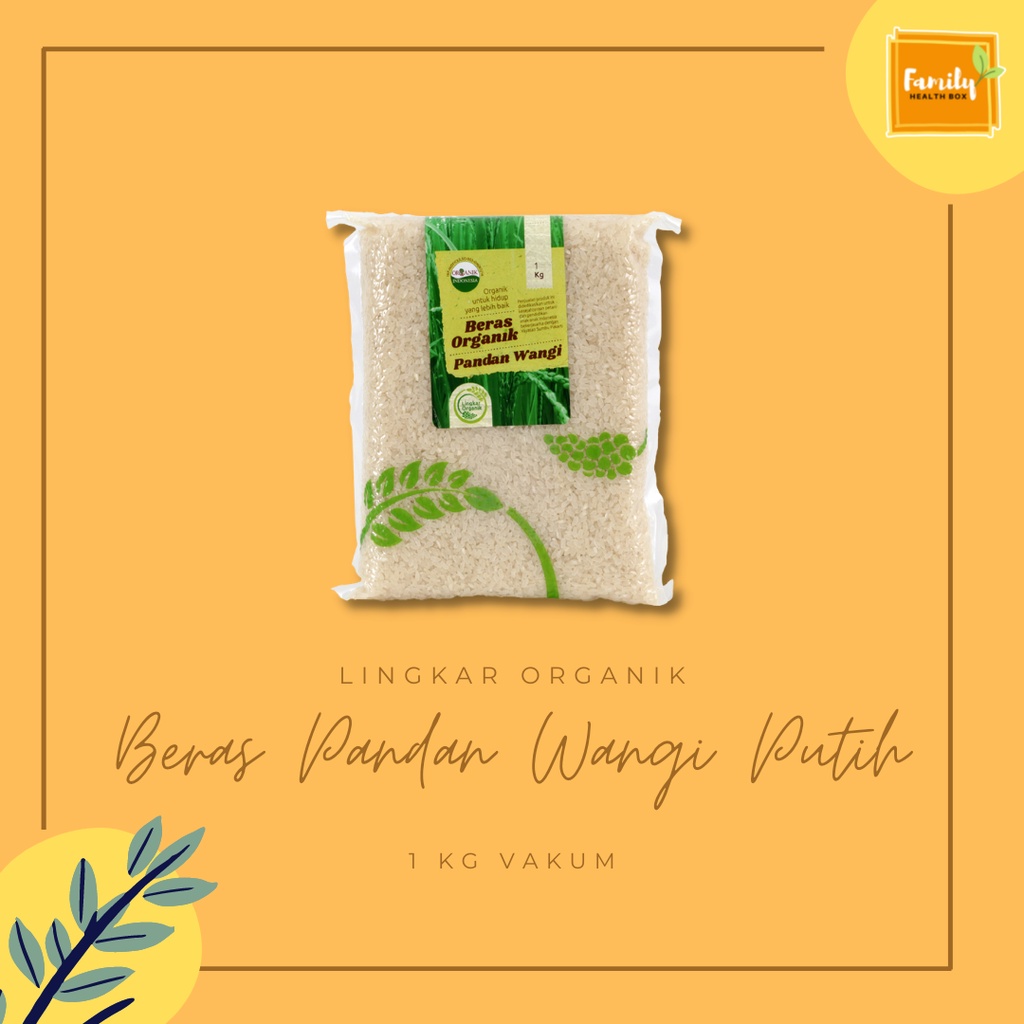 

Beras Pandan Wangi Lingkar Organik Vakum 1 kg / Beras Putih Pandan Wangi