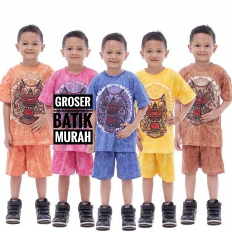 SETELAN ANAK BARONG(COKLATAN)UKURAN JUMBO/ SETELAN KAOS MURAH