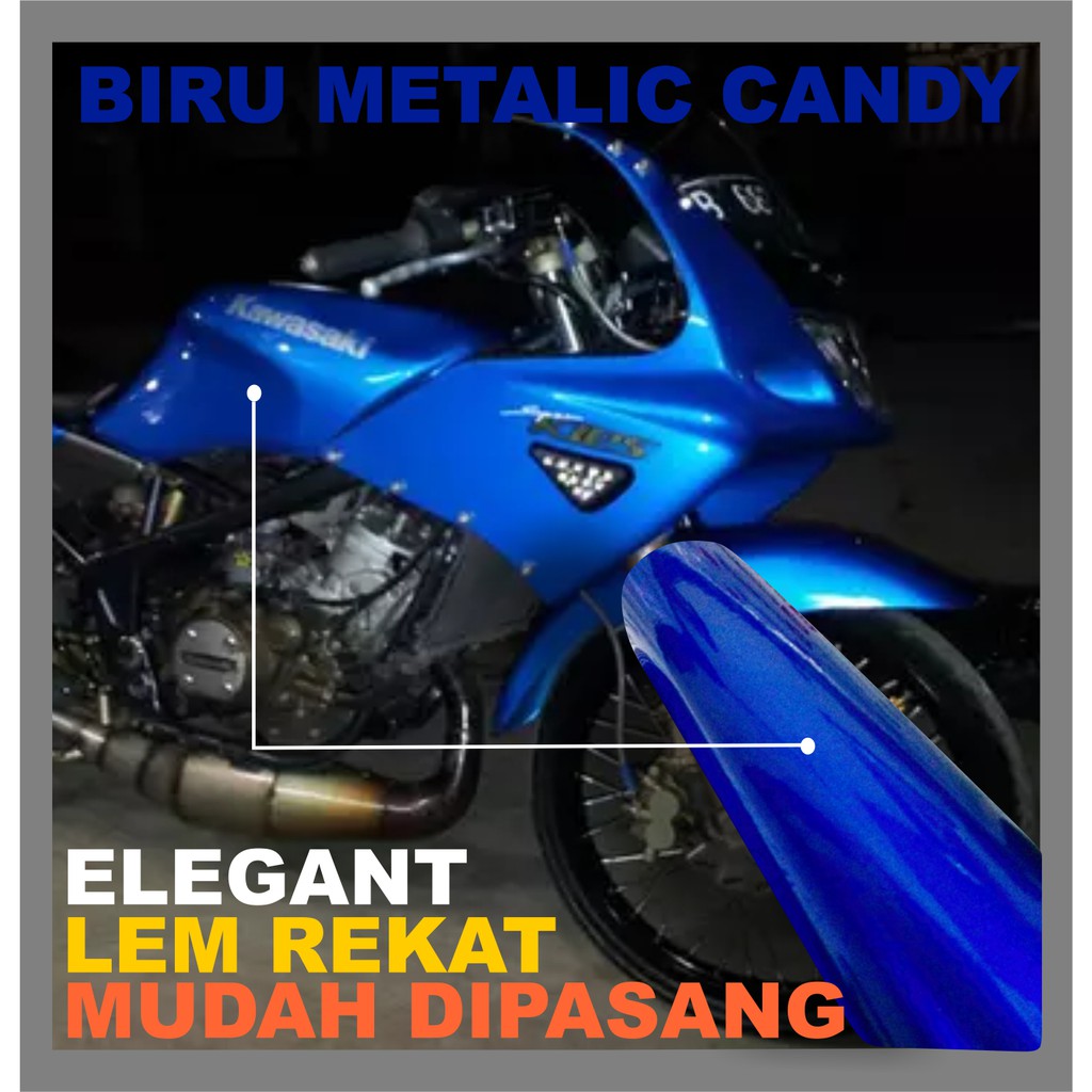 Skotlet Motor Stiker Biru Candy Metalic