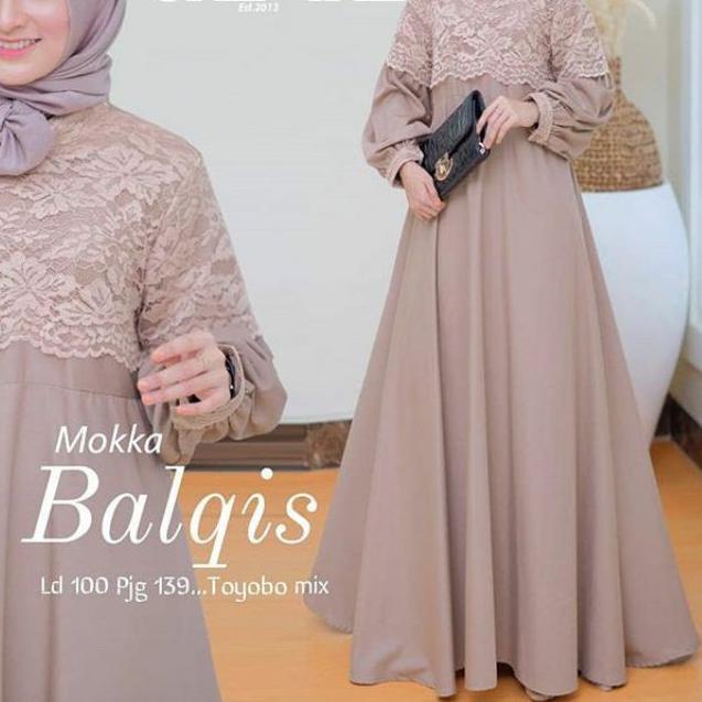 ➱ gamis jumbo ukuran L XL XXL XXXL 4XL ld 140 Balqis/gamis murah/Dress murah/gamis brukat ➥