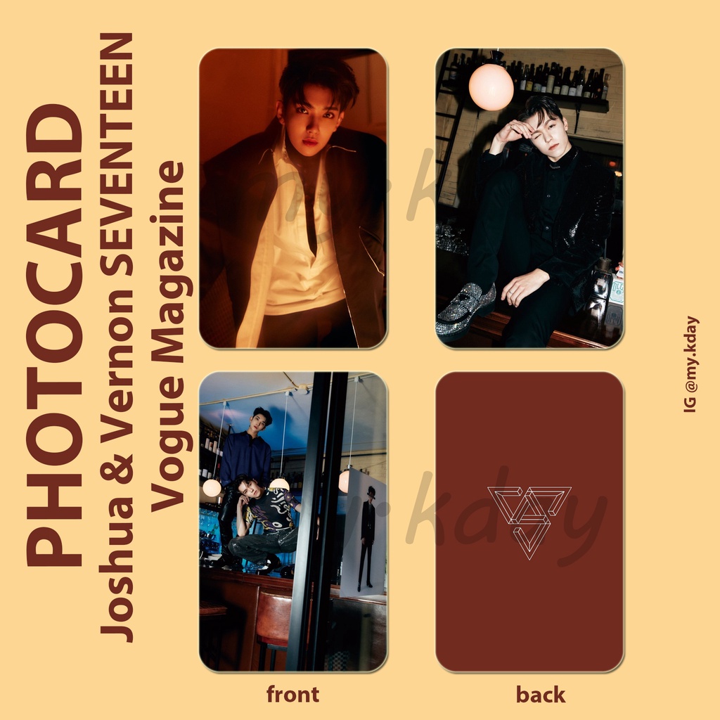 PC-0727, Unofficial Photocard Joshua Vernon SEVENTEEN VOGUE Magazine 2 sisi