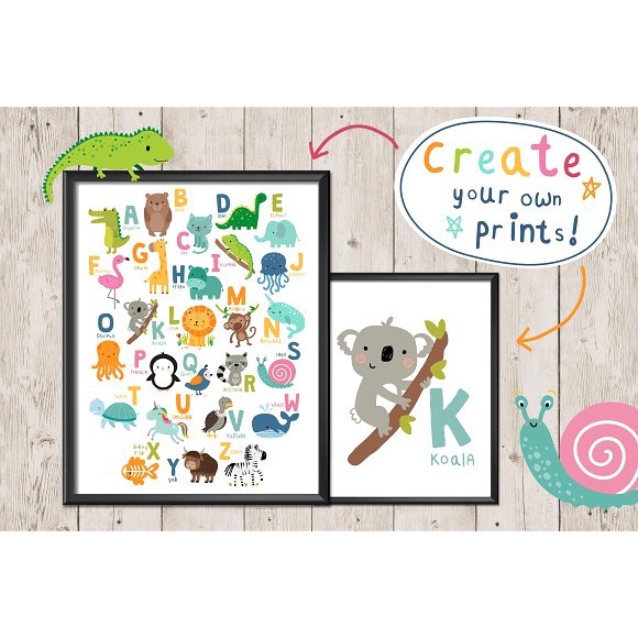 Animal Alphabet Vector Set